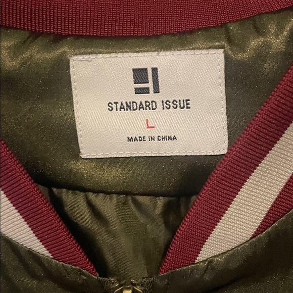 Standard Issue Green Bomber Jacket with Embroidery - Picture 2 of 7
